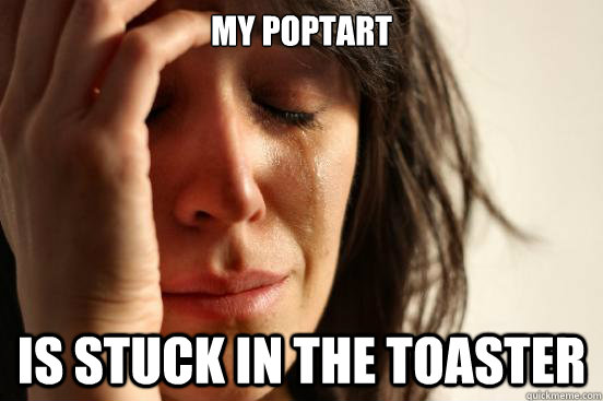 my poptart is stuck in the toaster  First World Problems