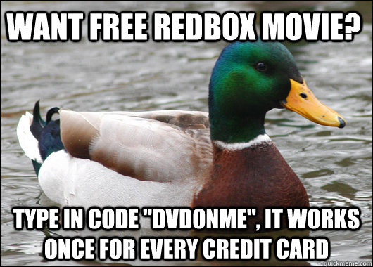 want free redbox movie? type in code 