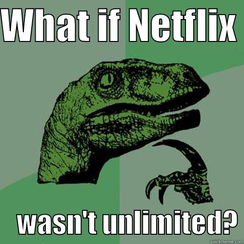 WHAT IF NETFLIX      WASN'T UNLIMITED? Philosoraptor
