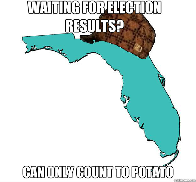 Waiting for election results? Can only count to potato - Waiting for election results? Can only count to potato  Scumbag Florida