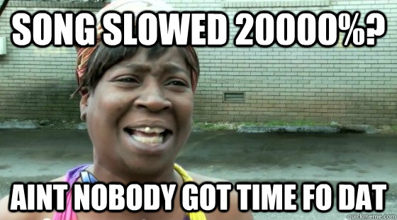 Song slowed 20000%? aint nobody got time fo dat  