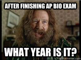 After finishing ap bio exam what year is it?   What year is it