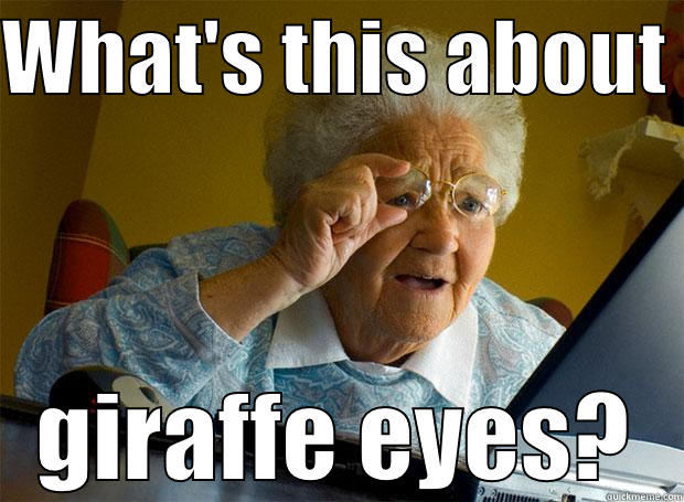 WHAT'S THIS ABOUT  GIRAFFE EYES? Grandma finds the Internet