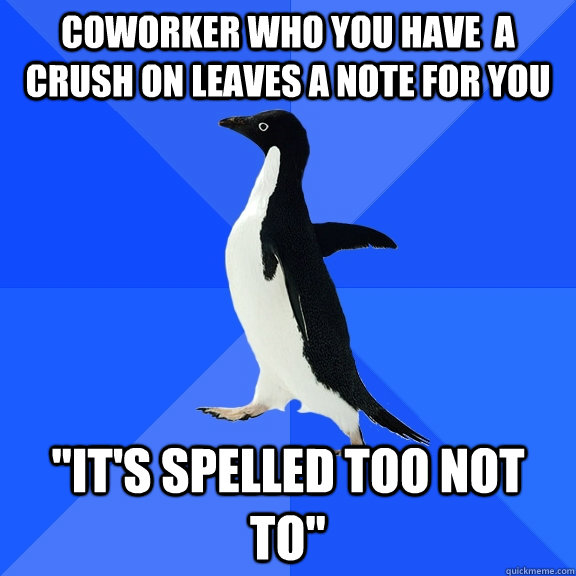 coworker who you have  a crush on leaves a note for you 