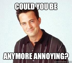 Could you be anymore annoying?  