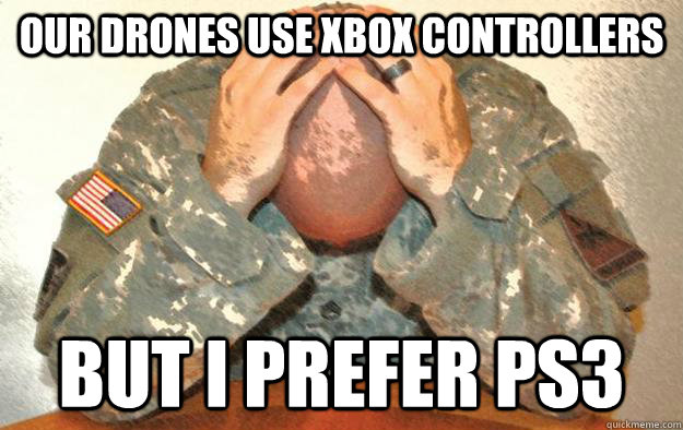 Our drones use xbox controllers but i prefer ps3  