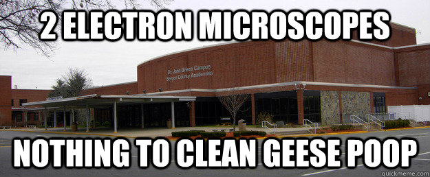 2 electron microscopes nothing to clean geese poop  Scumbag BCA