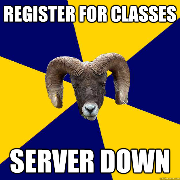 register for classes server down  Suffolk Kid Ram