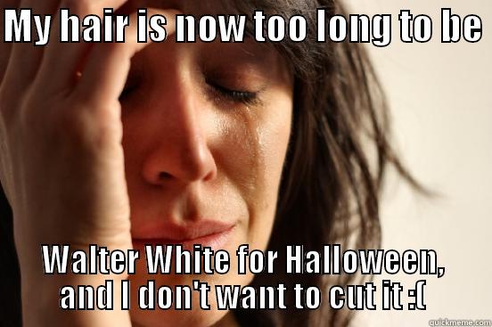MY HAIR IS NOW TOO LONG TO BE  WALTER WHITE FOR HALLOWEEN, AND I DON'T WANT TO CUT IT :( First World Problems