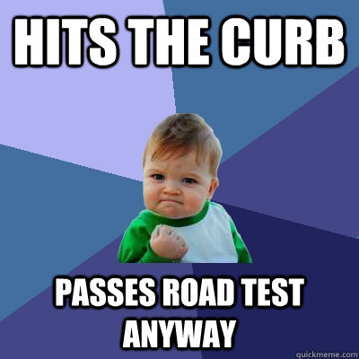 hits the curb passes road test anyway  Success Kid