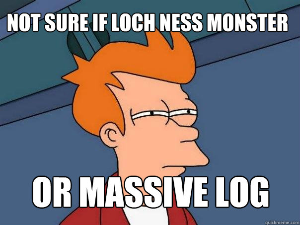 not sure if Loch Ness monster or massive log  Futurama Fry