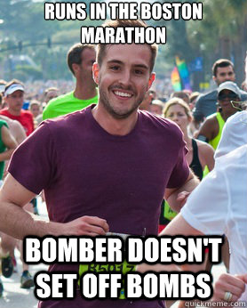 Runs in the Boston Marathon Bomber doesn't set off bombs  Ridiculously photogenic guy