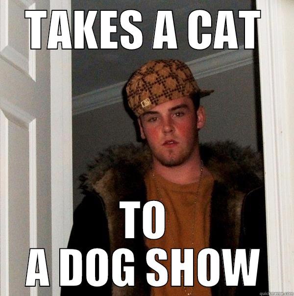 TAKES A CAT TO A DOG SHOW Scumbag Steve