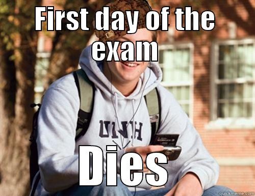 FIRST DAY OF THE EXAM DIES College Freshman