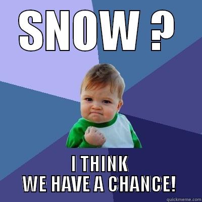 SNOW ? I THINK WE HAVE A CHANCE! Success Kid
