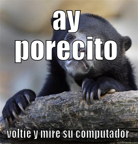AY PORECITO VOLTIE Y MIRE SU COMPUTADOR Confession Bear