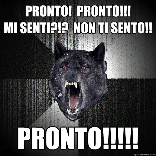 Pronto!  Pronto!!!                 Mi senti?!?  Non ti sento!! PRONTO!!!!!  Insanity Wolf