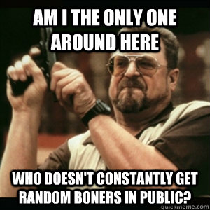 Am i the only one around here who doesn't constantly get random boners in public?  Am I The Only One Round Here