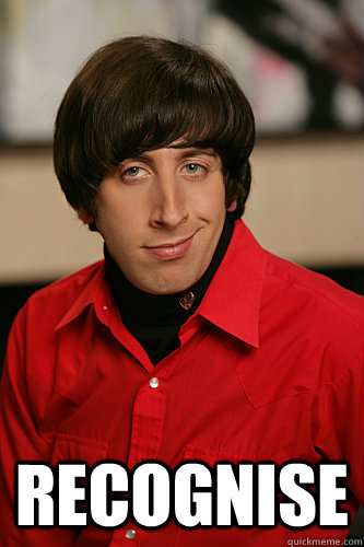  RECOGNISE -  RECOGNISE  Howard Wolowitz