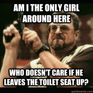 Am i the only girl around here Who doesn't care if he leaves the toilet seat up? - Am i the only girl around here Who doesn't care if he leaves the toilet seat up?  Misc