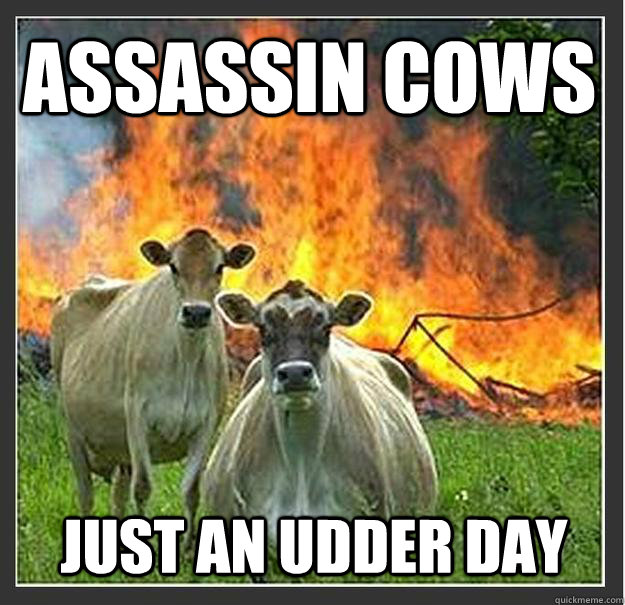 assassin cows just an udder day  Evil cows
