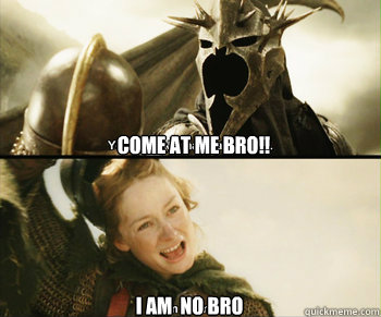 Come at me Bro!! I am  no Bro - Come at me Bro!! I am  no Bro  My favorite lord of the rings moment