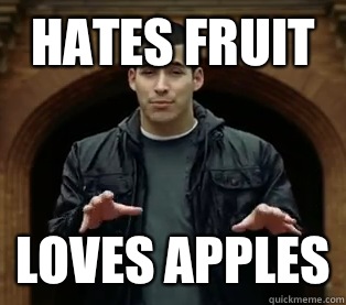 Hates fruit Loves apples  Scumbag Jefferson Bethke