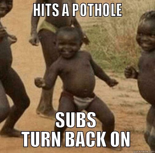           HITS A POTHOLE          SUBS TURN BACK ON Third World Success