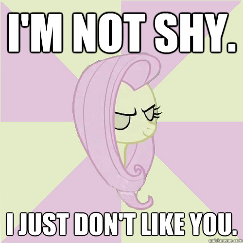 I'm not shy. I just don't like you.  Flutterbitch