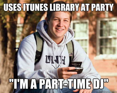 uses itunes library at party 