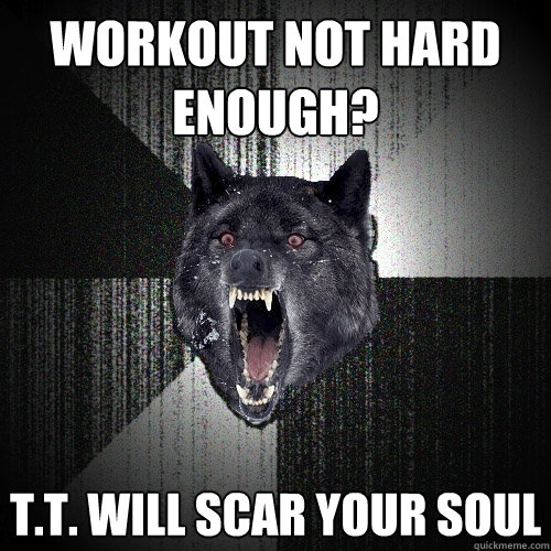 Workout Not hard enough? T.T. will scar your soul  Insanity Wolf