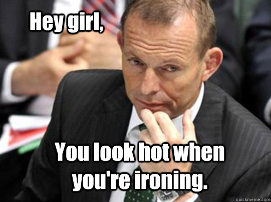 Hey girl, You look hot when you're ironing. - Hey girl, You look hot when you're ironing.  Hey Girl Tony Abbott