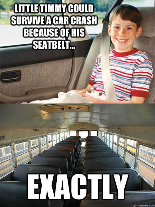 Little timmy could survive a car crash because of his seatbelt... exactly  Scumbag Seat Belt Laws