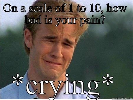 ON A SCALE OF 1 TO 10, HOW BAD IS YOUR PAIN? *CRYING* 1990s Problems