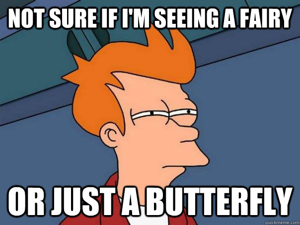 Not sure if I'm seeing a Fairy Or just a butterfly  Futurama Fry