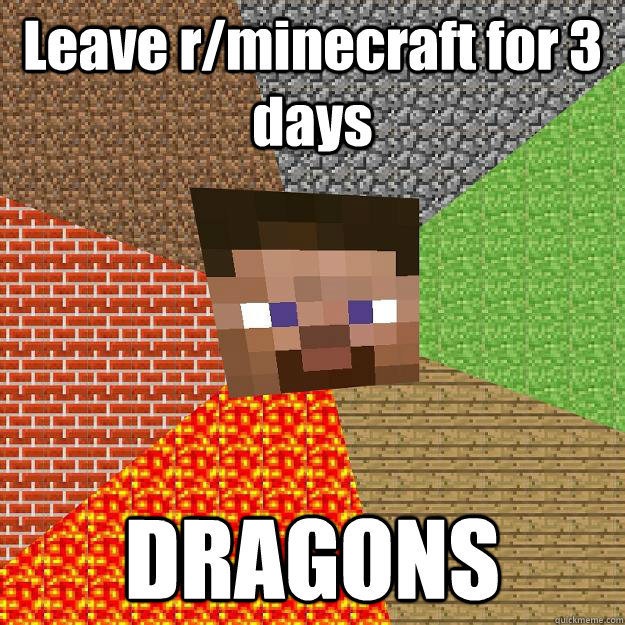 Leave r/minecraft for 3 days DRAGONS  Minecraft