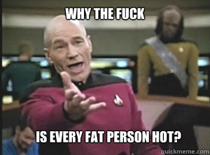 why the fuck is every fat person hot?  Annoyed Picard