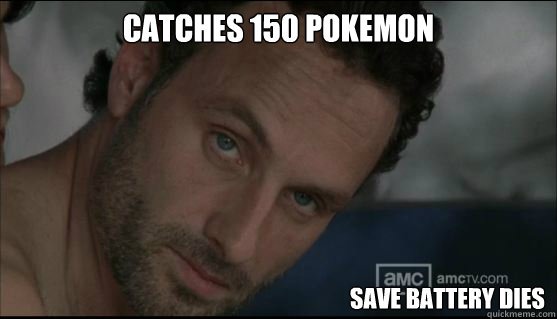 Catches 150 pokemon save battery dies  