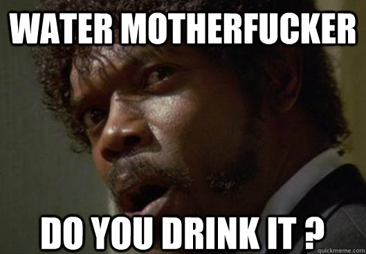 water motherfucker Do you drink it ?  Angry Samuel L Jackson