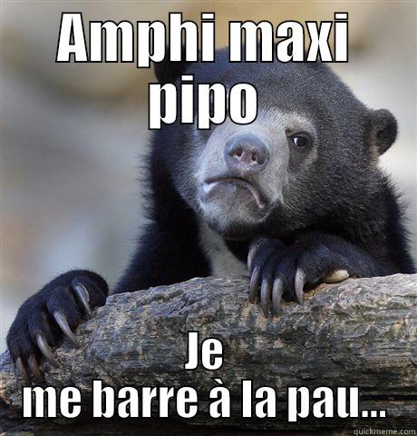 AMPHI MAXI PIPO JE ME BARRE À LA PAU... Confession Bear
