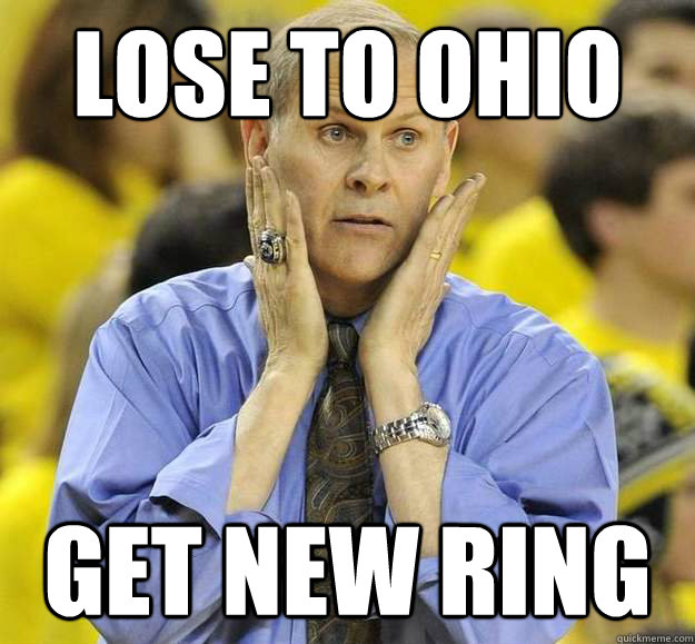Lose to ohio get new ring  Sad Beilein