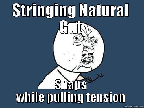 STRINGING NATURAL GUT SNAPS WHILE PULLING TENSION Y U No