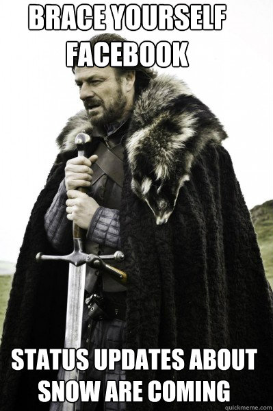 Brace yourself facebook status updates about snow are coming   Brace Steve