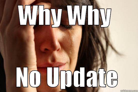 WHY WHY  NO UPDATE First World Problems