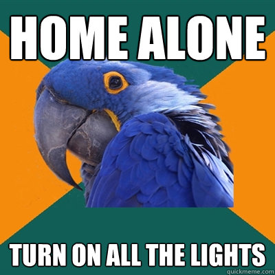 home alone turn on all the lights  Paranoid Parrot