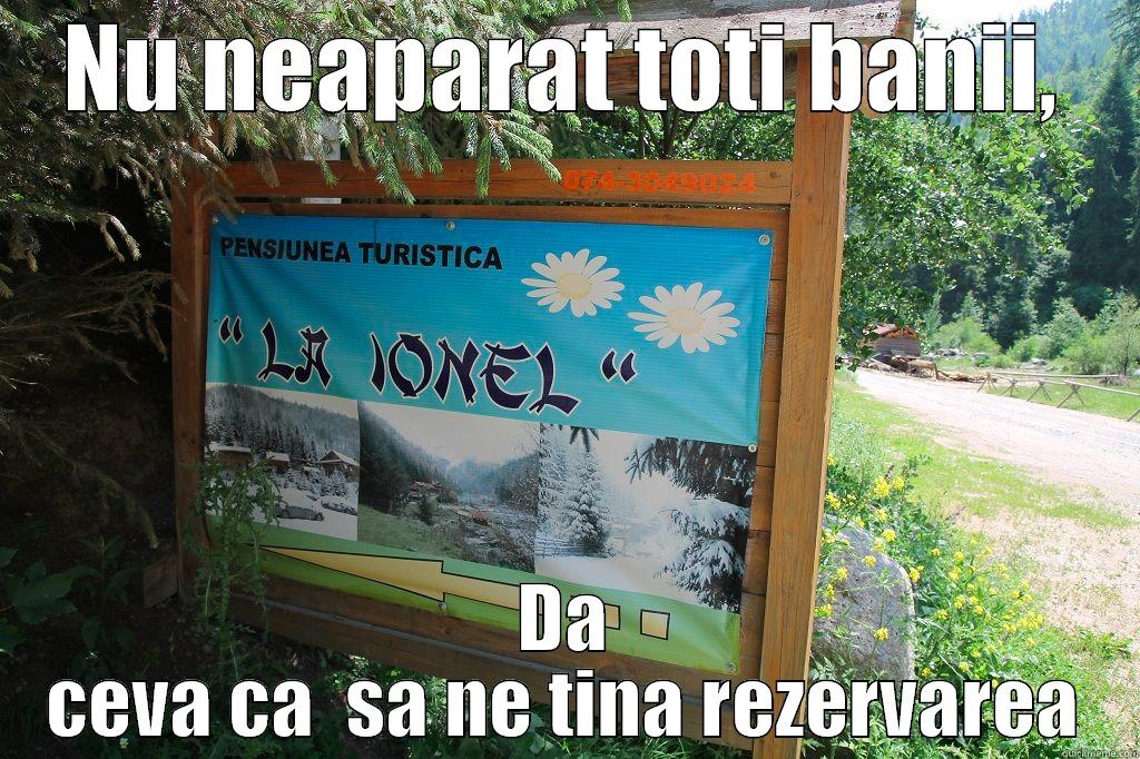 NU NEAPARAT TOTI BANII, DA CEVA CA  SA NE TINA REZERVAREA Misc