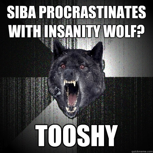 Siba Procrastinates with insanity wolf? Tooshy  Insanity Wolf