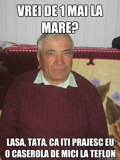 VREI DE 1 MAI LA MARE? LASA, TATA, CA ITI PRAJESC EU O CASEROLA DE MICI LA TEFLON  Low Expectations Romanian Father