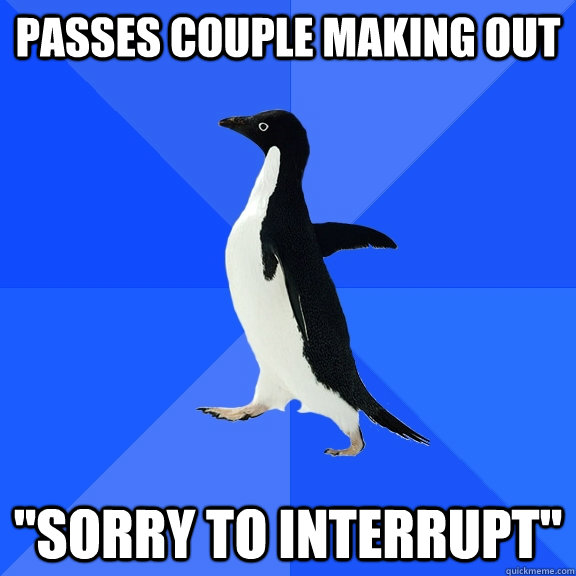 Passes couple making out 