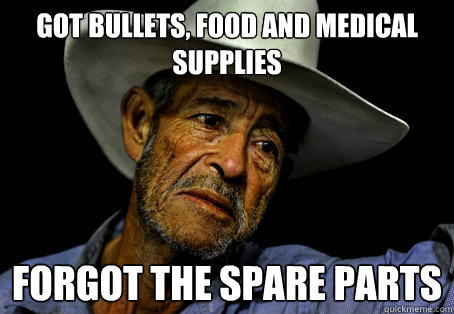 Got bullets, food and medical supplies forgot the spare parts - Got bullets, food and medical supplies forgot the spare parts  Oregon Trail Problems
